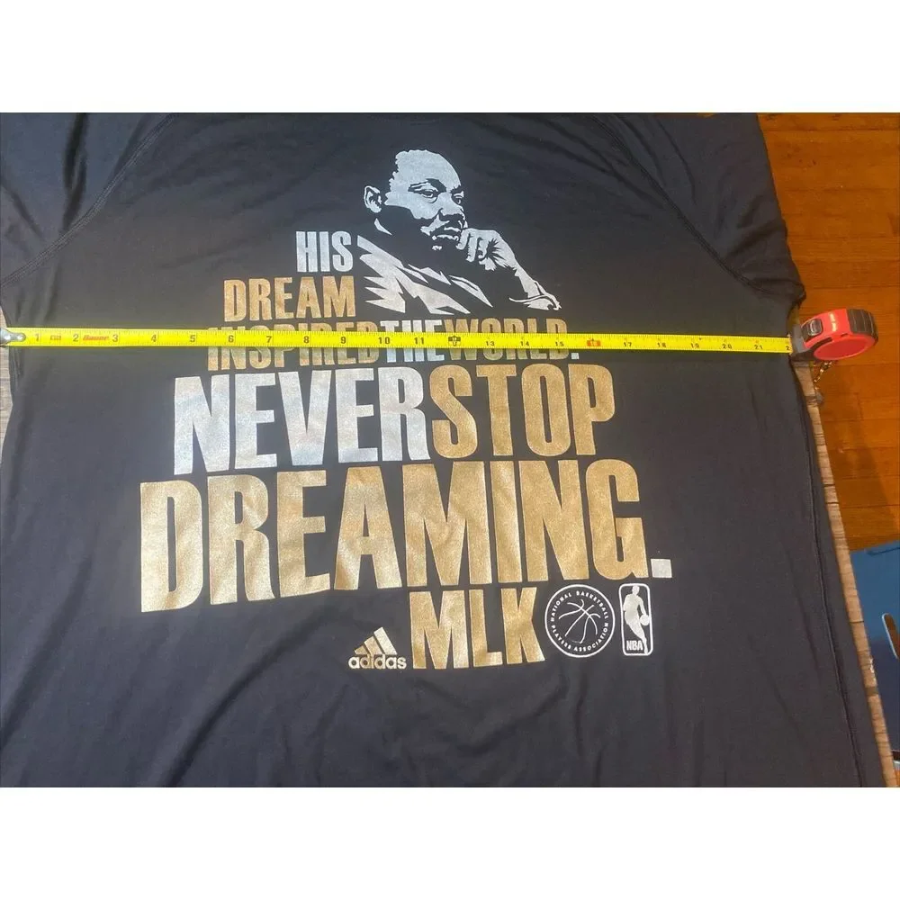 Adidas Martin Luther King Jr.‎ NBA Player Issued Black T Shirt Size XLT